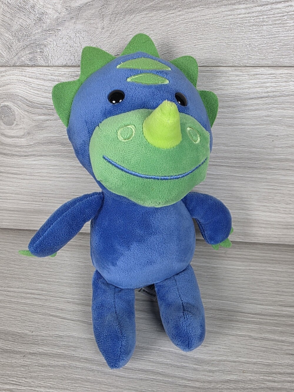Skip Hop 10” Blue Dinosaur Plush Stuffed Animal Triceratops Soft SU9